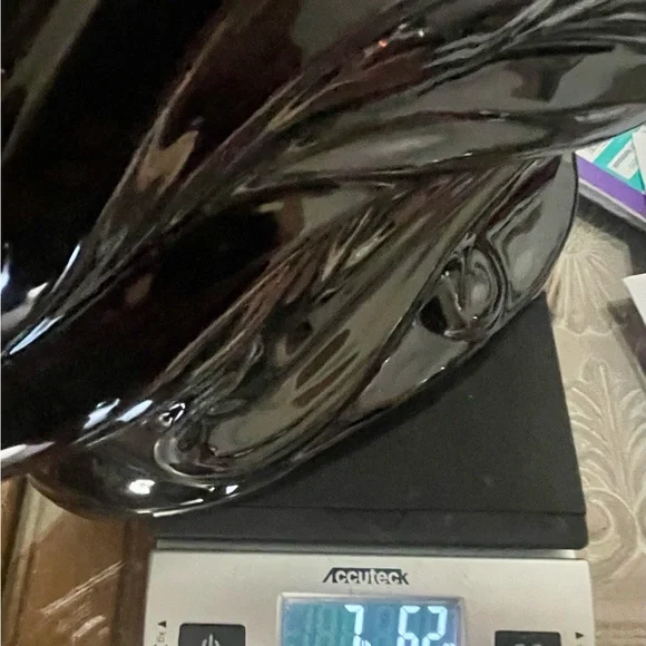 Ceramic Gloss Black Sculpture Statue Women's Fashion Hair Style Beauty Mermaid - Picture 15 of 16